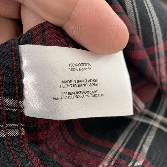 Orvis Shirt Mens XL Black Red Plaid Button Up Long Sleeve 100% Cotton Casual - Picture 4 of 5